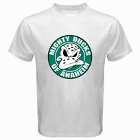 Mighty Ducks Of Anaheim Nhl Hockey League logotipas balti unisex marškinėliai S