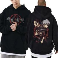 Anime Jujutsu Kaisen Fushiguro Toji Satoru Gojo Geto Suguru Grafinis džemperis su gobtuvu Unisex Moterims Unisex Laisvas džemperis Unisex Retro džemperiai L