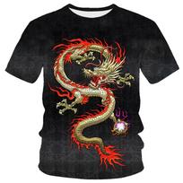 3D Dragon Print marškinėliai Vyriški moteriški madingi gatvės aprangos marškinėliai Harajuku Cool Animal Marškinėliai Anime trumpomis rankovėmis marškinėliai XXXL
