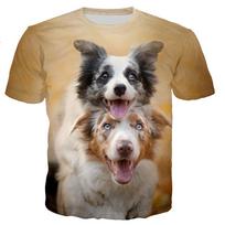 3D laisvalaikio spausdinimo Border Collie naujos mados vyriški/moteriški marškinėliai viršūnės trumpomis rankovėmis T-shirt XL