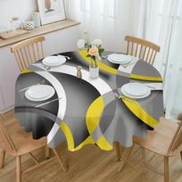Abstraktaus modernaus meno geometrinis geltonas apvalus staltiesė vandeniui atspari stalo danga vestuvių vakarėlio dekoravimui valgomojo stalo dangalas 4pcs 33x48 Table mat gray