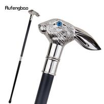 Balto triušio ilgos ausies džentelmeno vaikštynės lazdelės mados lazda Gentleman Crosier Knob vaikščiojimo lazda 93 cm