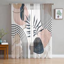 Modernūs Boho Abstraktūs Namų Tiulio Užuolaidos Miegamajam Svetainei Spausdintos Permatomos Užuolaidos Balkonui Vasaros Namų Dekoras 135W x 114H(cm)