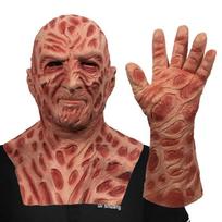 Filmo Freddy Krueger Teroro Latekso Kaukė Šalmas Suaugusiems Vyrams Moterims Helovinas Maskaradas Demonas Cosplay Veido Kaukė Rankos Kostiumas Rekvizitai mask and hands