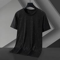 Vyriški marškinėliai Oversize Mada Juodi Balti Dideli Dydžiai 3XL-11XL Trumpomis Rankovėmis Vasariniai 3XL juoda