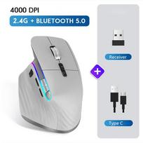 Kelių įrenginių belaidė pelė Bluetooth 5.0 ir 3.0 pelė 2.4G belaidė nešiojama optinė pelė Ergonomiškos dešinės rankos kompiuterio pelės