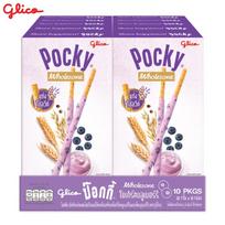 Glico Pocky sveikas mėlynių jogurtas, sausainių lazdelė, padengta mėlynių jogurtu, 36 gx 10 vnt - tailandietiškas užkandis 36 g x 10 pcs