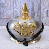 Vokiškas Pikelhaube Plienas Žalvaris - Šalmas Prūsiškas Karinis Šalmas Su Smaigu - Karinė Puošmena - Namų Dekoras - Unikali Dovana