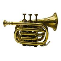 Muzikinis lenkiškas varinis trimitas kišeninis bugle ragas 3 vožtuvų pūstukas geriausiai tinka dovanai