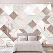 Rožinės geometrijos televizoriaus fono siena Namų dekoro freska Modernaus dizaino svetainė miegamojo 3D nuotraukų tapetai 200 cm(W) x 140 cm(H)