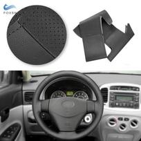 Juodos Automobilio Aksesuarai Vairo Dangtelis Odinė Apdaila Hyundai Accent 2006-2011 Getz 2005 Kia Rio 5 2006 2007 2008
