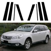8vnt Automobilio durelių lango statramsčio stulpelių apdailos dangtelio lipdukas, skirtas Subaru Outback 2010 2011 2012 2013 2014 Blizgiai juodai išorinei daliai