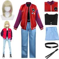 Anime WONDER EGG PRIORITY Kawai Rika Cosplay Kostiumas Geltonas Gradientinis Perukas su Paltu Marškiniais Kelnėmis Apranga Kalėdų Vakarėlio Drabužiai L-(Costume+Wig)