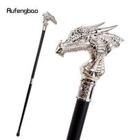 Balta prabangi drakono galva vaikščiojimo lazda, madinga dekoratyvinė lazda Gentleman Elegant Cosplay lazdelės rankenėlė Crosier 93 cm balta