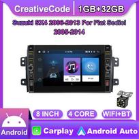 8 colių 2 din Android automobilio radijo daugialypės terpės vaizdo grotuvas, skirtas Suzuki SX4 2006-2013 Fiat Sedici 2005-2014 su mygtuko rankenėle WiFi 1+32GB 1+32GB