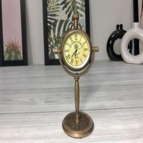 15,24 cm Elegantiškas žalvarinis stalinis laikrodis Trophy Style Stalinis laikrodis biuro namų dekoravimui Puikus darbinis laikrodis, apgalvota dovana tėvams jubiliejaus proga gray