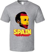 Andres Iniesta Spain Flag Big Head World Cup Fan Unisex T-shirts S