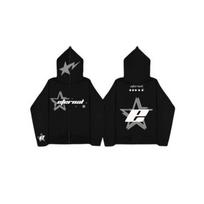 Autumn Men's Hoodie Jacket Y2K Gothic Dark Star Pattern Print Zipper Sweatshirt Outer Fashion Vintage Couple Hoodie Jacket L gray