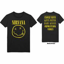 Nirvana Smiley Flower ly juodi Kurt Rock Mercch unisex marškinėliai S