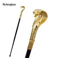 Auksinė prabangi vaikščiojimo lazda su gyvatės rankena, skirta vakarėliui, dekoratyvinė lazdelė Elegantiška vaikščiojimo lazda su „Crosier Knob“ 93 cm auksas