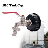 1000 l IBC bako adapterio šiurkščiavilnių sriegių 60–15 mm vandens jungties jungtis juoda beige