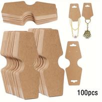 100 vnt. Papuošalų eksponavimo kortelių, Storos Karolių Apyrankių Raktų pakabukų Kraftpopierinės Kortelės Pardavimui, Smulkaus Verslo Reikmenys 100pcs