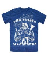 Magdeburgas Visada Futbolo Katedros Miestas Pyro Ultras Elbės Dangaus Linija Sportas Unisex Marškinėliai S