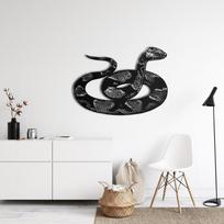 Sienų menas su gyvačiu, Metalinis gyvatės dekoras, gyvūnų menas, metalinis sienų dekoras, sienų kabinimas, namų svetainės sienų dailė, interjero dekoravimas, gyvatės ženklas 18"W x 13"H/45x32cm juoda