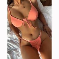 Moteriškas maudymosi kostiumėlis Push Up bikini Mikro bikini komplektas Seksualūs moteriški maudymosi drabužiai Braziliškas maudymosi kostiumėlis Biquini Paplūdimio drabužiai S rožinė