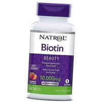 Momentinis biotinas, Biotin Fast Solve 10000, Natrol 60 tab Strawberry (36358020) 60tab Strawberry