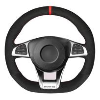 Vairo dangtis Minkštas juodas zomšas skirtas Mercedes-Benz A45 AMG W205 C43 C63S AMG CLA45 CLS63 AMG GLC 43 63 AMG GLE43 63 Black Thread
