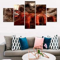 Drobės tapyba Modernus spaudinys Paveikslas 5 dalys Japonijos Anime Attack on Titan Plakatas Sienos menas Namų dekoras Modulis Svetainės Drobė 20X35 20X45 20X55cm