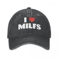 Mados I Love Milfs beisbolo kepuraitė Unisex Style Suvaržyta džinsinė Snapback Skrybėlė Užsiėmimai lauke Nestruktūruota Minkšta kepuraitė Kepurė One Size