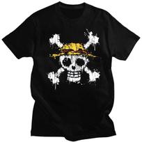 Anime One Piece Luffy Sanji Zoro Tony Chopper Vasariniai Vyriški Marškinėliai Harajuku Juokingi Viršutiniai Drabužiai Ullzang Animacinis 90s Gatvės Stilius Viršutiniai Marškinėliai L juoda