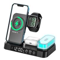 Belaidžiai įkrovikliai, skirti iPhone 15W 3 viename belaidžio įkroviklio stovas su lempute, skirtas Apple Watch greito įkrovimo stotelei, skirtas iPhone 14 13 12 Pro Max juoda