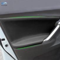 Automobilių aksesuarai Mikropluošto odos vidaus durų porankio plokštės dangtelio lipdukas apdaila 4vnt juoda Toyota Verso 2009 - 2014 m.