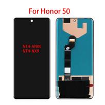 OLED LCD ekranas Honor 50 NTH-AN00 NTH-NX9 LCD ekranui, jutiklinio ekrano skaitmenizatorius, pilnas mazgas, pakeitimas juoda