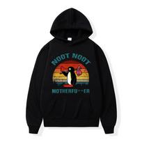 Noot Noot Pingu Retro Juokingi Unisex Džemperiai Su Gobtuvu Negabaritiniai Estetiški Ulzzang Mielas Grafinis Džemperis Su Gobtuvu Unisex Vilnos Unisex Džemperis Su Gobtuvu Gatvės Stiliaus 2XL