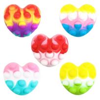 Pop It Ball, Heart Pop It Balls 3D Pop Fidget Streso kamuolio žaislas silikoninis šokinėjantis kamuoliukas, mažinantis stresą rankų žaislai, pop vakarėlis suaugusiems vaikams (3D rutulys) 6.7x5.4cm,5-Pack