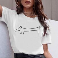 Taksas Mopsas Teckel Juokingi marškinėliai Harajuku Cute Dog Unisex marškinėliai Pit Bull marškinėliai S