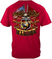Jūrų pėstininkų kepurė Usmc Dvigubas erelis ir vėliavos Fo Add81 Mm2161L Unisex marškinėliai S