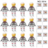 1814 12pcs Astronaut Doll Small Particle Pilot Doll Children's Building Block Toy