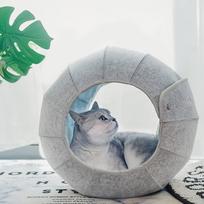 Interaktyvus katės guolis su sulankstomu apvaliu tuneliu, daugiafunkcinis linksmas žaislas miegui ir žaidimams Cat Cat