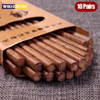 10 porų\komplektas Rąstiniai vištienos sparneliai mediniai lazdelės Be lako ir be vaško Japonijos viešbučių namų apyvokos raudonmedžio lazdelės 10 Pairs\set