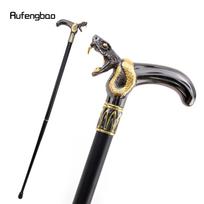Auksinė juoda gyvatės galva, kandanti lazdele, madinga dekoratyvinė lazda Gentleman Elegant Cosplay lazdos rankenėlė Crosier 93 cm įvairiaspalvis