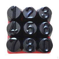 9 vnt plieniniai štampavimo numeriai 5/16'' 8 mm numerio antspaudas metalinis odinis amatų įrankis 0-