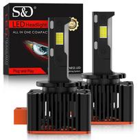 2vnt 70000Lm D1S LED priekinių žibintų lemputės D2S D3S D4S D8S D5S D1R D2R D3R D4R D8R D5R turbo LED CSP lustų žibintai 200W BMW Benz Volvo auto lempa D2S/D2R
