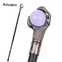 Drakono nagas Laikantis Šviesiai violetinis stiklinis rutulys Sidabrinė vaikščiojimo lazda Madinga dekoratyvinė vaikščiojimo lazda Cosplay lazdelės rankena Krosas 93cm