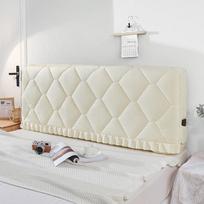 Viskas įskaičiuota Storas aksominis galvos apdangalas Minkštas koralų vilnos dygsniuotas lovos galvos apdangalas Vienspalvis baltas lovos nugaros apsauginis užvalkalas W150cm x H70cm