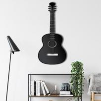 Metalinis gitaros dekoras, Dovanos muzikantams, Metalinis sienų menas, Klasikinės gitaros dekoracija, Metalinis gitaros ženklas, Dovana muzikos mėgėjams 8"W x 18"H / 21x45cm juoda